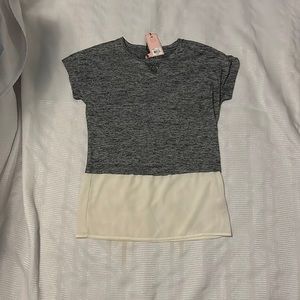 Juicy Couture Gray Heather Short sleeve embellished S/s ruffle trim top